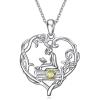 YFN 925 Sterling Silver Book Lover Necklace Reading Pendant for Women Graduation Gift Jewelry for Student Friends Classmate(B08 August)