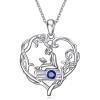 YFN 925 Sterling Silver Book Lover Necklace Reading Pendant for Women Graduation Gift Jewelry for Student Friends Classmate(B09 September)