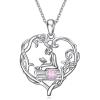 YFN 925 Sterling Silver Book Lover Necklace Reading Pendant for Women Graduation Gift Jewelry for Student Friends Classmate(B10 October)