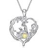 YFN 925 Sterling Silver Book Lover Necklace Reading Pendant for Women Graduation Gift Jewelry for Student Friends Classmate(B11 November)