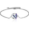 YFN Anklets Bracelet for Women Sterling Silver Butterfly Heart Tree Hummingbird Cardinal Anklet Charm Chain Bracelet Beach Foot Jewelry for Women(Purple-Hummingbird Anklet Bracelets)