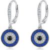 Silver-Evil Eye Earrings