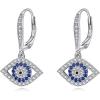 Silver-Evil Eye Earrings Dangle