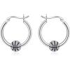 YFN Soccer Baseball Football Softball Basketball Pickleball Hoop Earrings Sterling Silver Small Huggie Hoop Earrings Gifts for Sensitive Ears(Basketball Earrings)