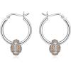 YFN Soccer Baseball Football Softball Basketball Pickleball Hoop Earrings Sterling Silver Small Huggie Hoop Earrings Gifts for Sensitive Ears(Football Earrings)