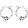 YFN Soccer Baseball Football Softball Basketball Pickleball Hoop Earrings Sterling Silver Small Huggie Hoop Earrings Gifts for Sensitive Ears(Soccer Earrings)
