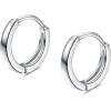 YFN Sterling Silver Cartilage Hoop Hypoallergenic Tiny Small Earrings for Women 13mm(Silver)