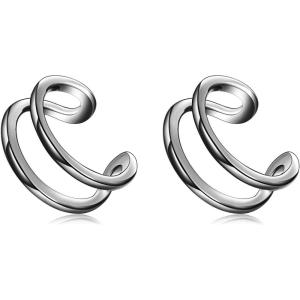 YFN Ear Cuff Wrap Earrings 925 Sterling Silver Non Pierced Cartilage Earring for Women Jewelry Gifts(black gold)