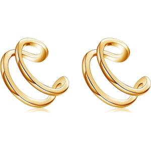 YFN Ear Cuff Wrap Earrings 925 Sterling Silver Non Pierced Cartilage Earring for Women Jewelry Gifts(gold)
