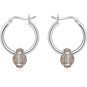 YFN Soccer Baseball Football Softball Basketball Pickleball Hoop Earrings Sterling Silver Small Huggie Hoop Earrings Gifts for Sensitive Ears(Football Earrings)
