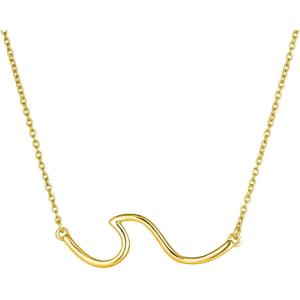 YFN Wave Necklace Sterling Silver Ocean Wave Necklace Ocean Jewelry Beach Choker Necklace for Women Gifts(gold tone)