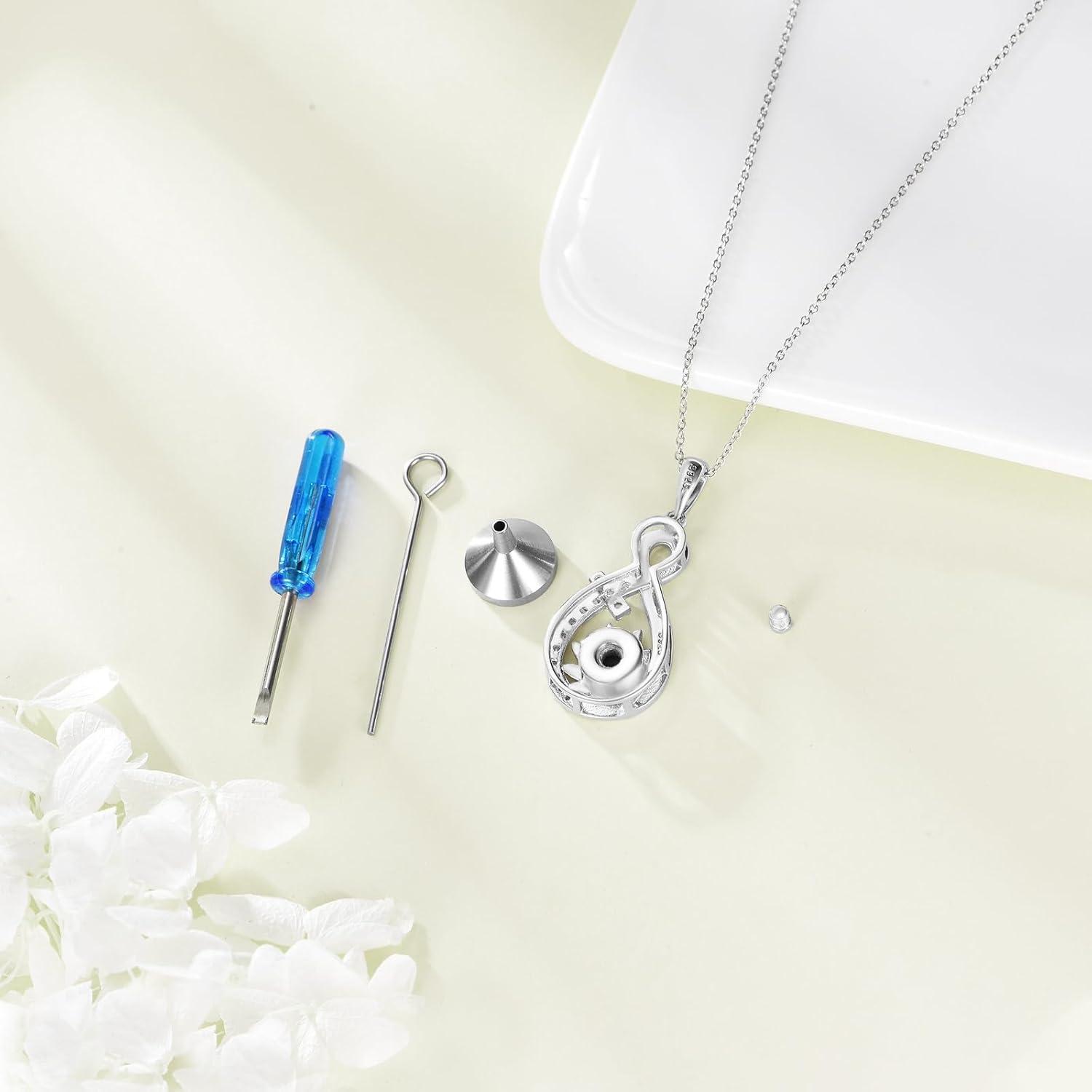 image:imageYFN Pet Cremation Necklace 925 Sterling Silver Cross Infinite love Urn Necklace Pendant Pet Jewelry Gift for Dog Cat Loversstyle10