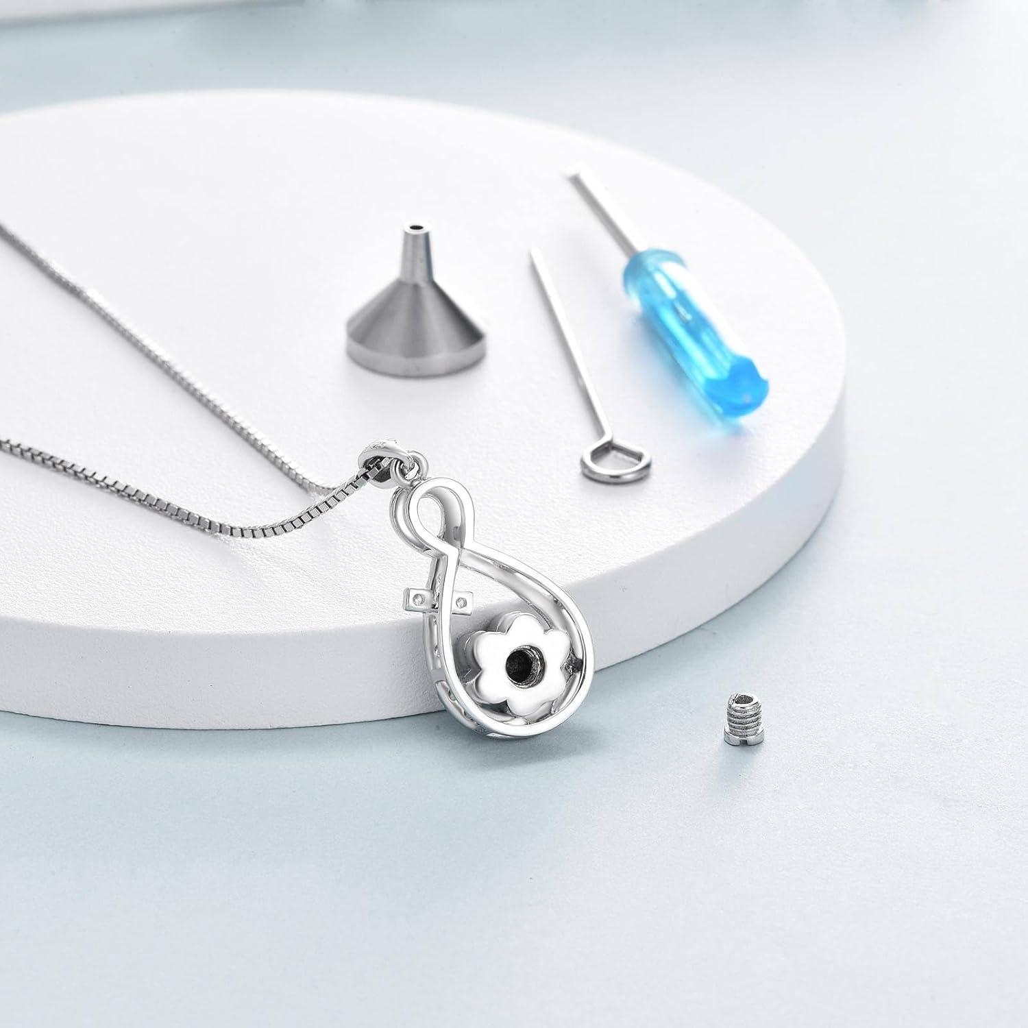 image:imageYFN Pet Cremation Necklace 925 Sterling Silver Cross Infinite love Urn Necklace Pendant Pet Jewelry Gift for Dog Cat Loversstyle14
