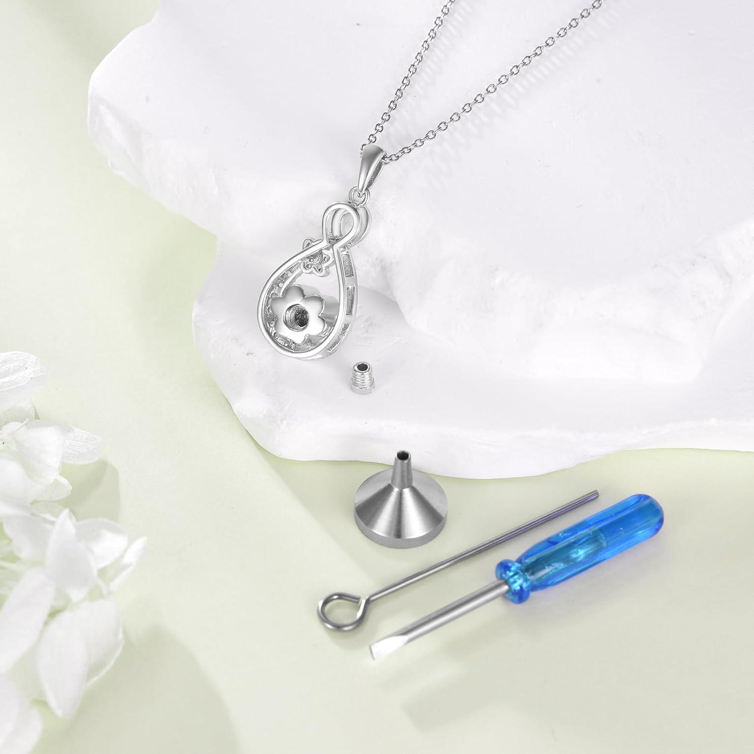 image:imageYFN Pet Cremation Necklace 925 Sterling Silver Cross Infinite love Urn Necklace Pendant Pet Jewelry Gift for Dog Cat Loversstyle15