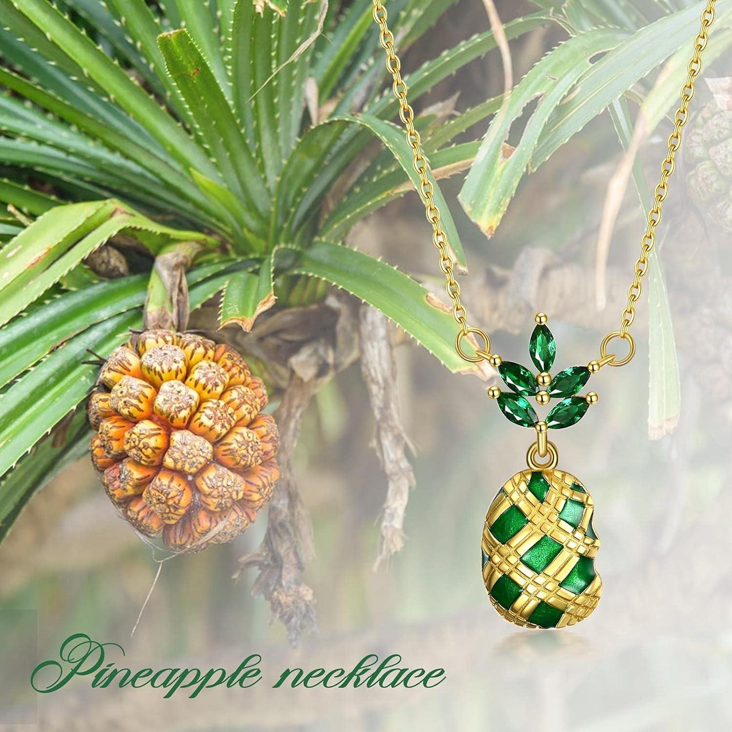 image:imageYFN Sterling Silver Pineapple Necklace Pineapple Pendant Jewelry Gifts for Women Girlfriend