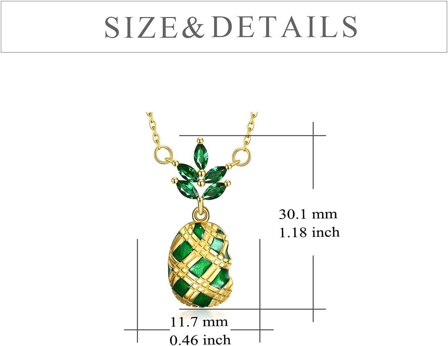 image:imageYFN Sterling Silver Pineapple Necklace Pineapple Pendant Jewelry Gifts for Women Girlfriend