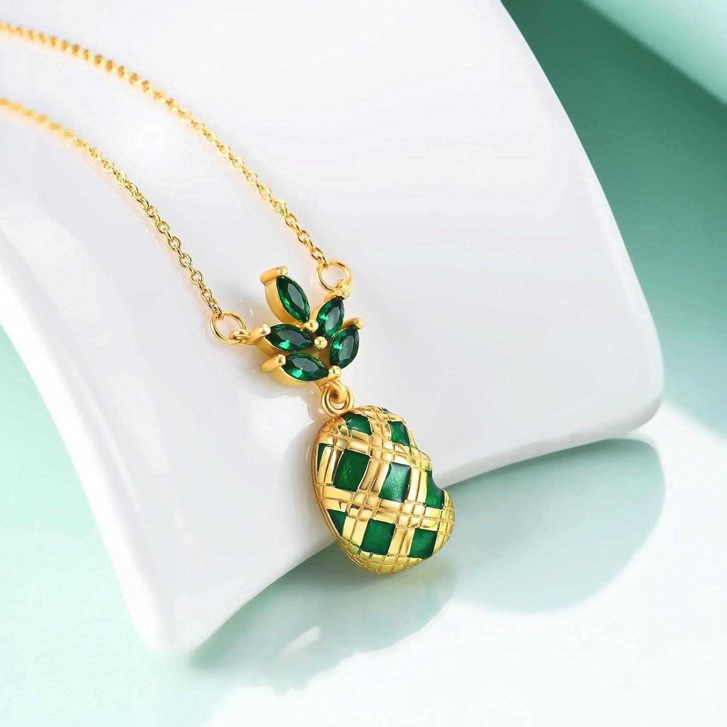 image:imageYFN Sterling Silver Pineapple Necklace Pineapple Pendant Jewelry Gifts for Women Girlfriend