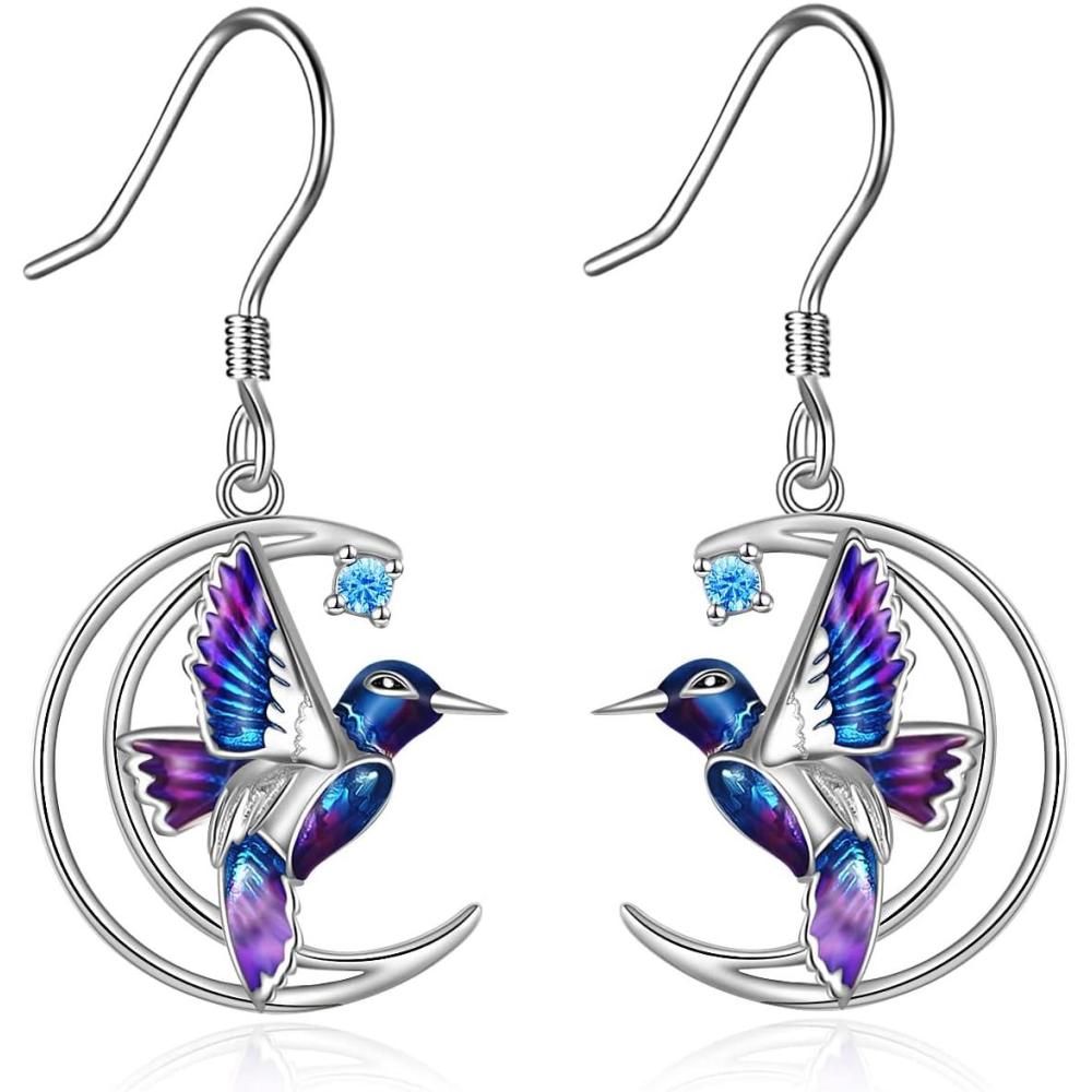 image:imageYFN Hummingbird Earrings Bird Dangle Earrings Sterling Silver Jewelry Hummingbird Gifts for Women