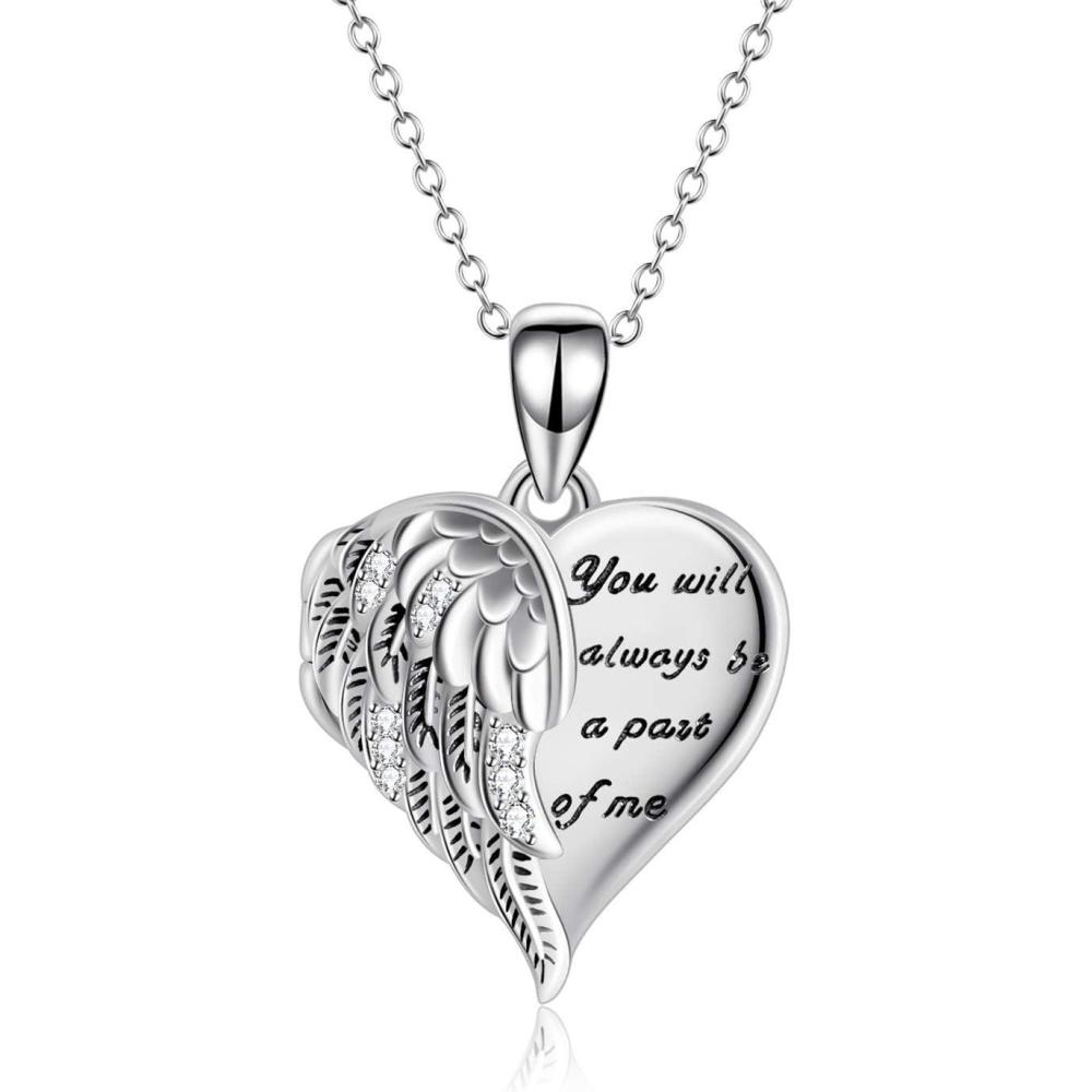 image:imageYFN Locket Necklace 925 Sterling Silver Heart Locket Necklace that Holds Pictures for Women Jewelry GiftsHeart guardian angel