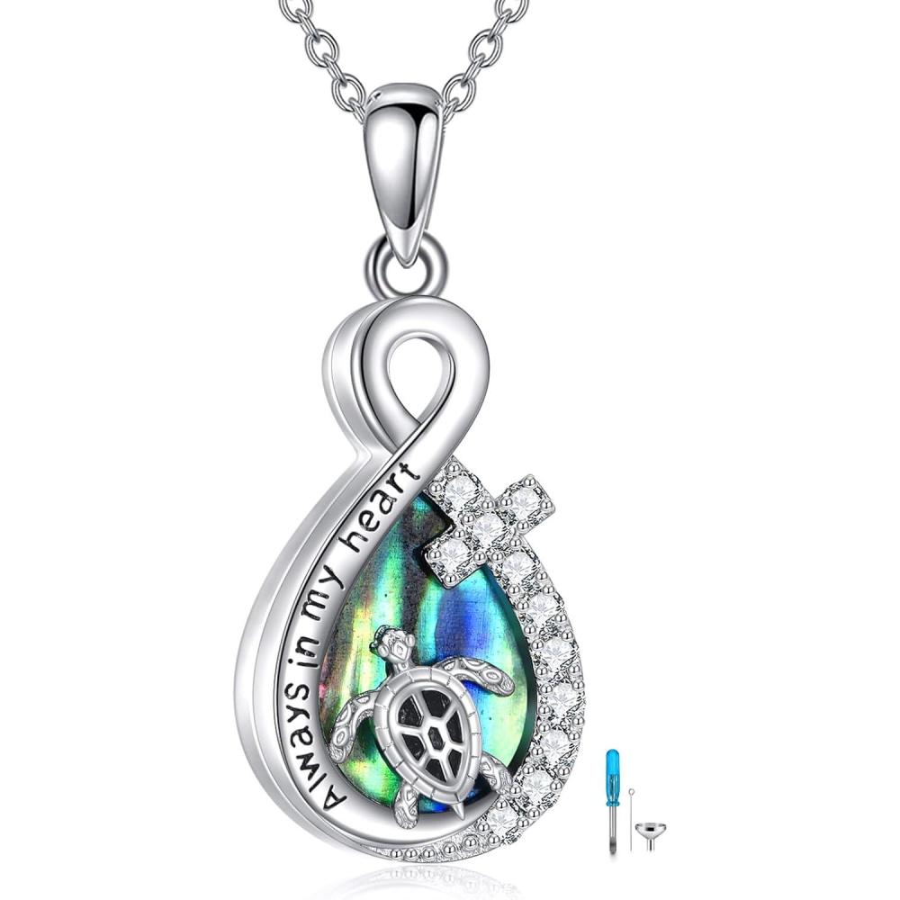 image:imageYFN Pet Cremation Necklace 925 Sterling Silver Cross Infinite love Urn Necklace Pendant Pet Jewelry Gift for Dog Cat Loversstyle5
