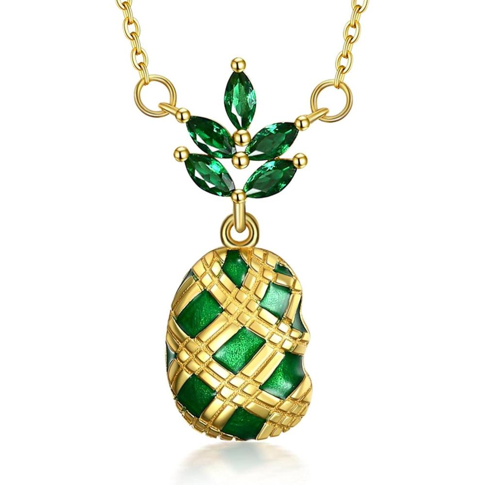 image:imageYFN Sterling Silver Pineapple Necklace Pineapple Pendant Jewelry Gifts for Women Girlfriend