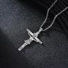925 Sterling Silver Cross Necklace for Men & Women Crucifix Jesus/Cross Pendant with 22″+2″ Stainless Steel Chain Jewelry Gift for Christmas, Father’s Day, Mother’s Day, Birthday-Gift Box Included(B04 Crucifix)