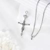 925 Sterling Silver Cross Necklace for Men & Women Crucifix Jesus/Cross Pendant with 22″+2″ Stainless Steel Chain Jewelry Gift for Christmas, Father’s Day, Mother’s Day, Birthday-Gift Box Included(C01 Crucifix Urn)