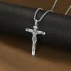 925 Sterling Silver Cross Necklace for Men & Women Crucifix Jesus/Cross Pendant with 22″+2″ Stainless Steel Chain Jewelry Gift for Christmas, Father’s Day, Mother’s Day, Birthday-Gift Box Included(B03 Crucifix)