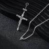 925 Sterling Silver Cross Necklace for Men & Women Crucifix Jesus/Cross Pendant with 22″+2″ Stainless Steel Chain Jewelry Gift for Christmas, Father’s Day, Mother’s Day, Birthday-Gift Box Included(C03 Crucifix Urn)