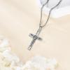 925 Sterling Silver Cross Necklace for Men & Women Crucifix Jesus/Cross Pendant with 22″+2″ Stainless Steel Chain Jewelry Gift for Christmas, Father’s Day, Mother’s Day, Birthday-Gift Box Included(B01 Crucifix)