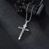 925 Sterling Silver Cross Necklace for Men & Women Crucifix Jesus/Cross Pendant with 22″+2″ Stainless Steel Chain Jewelry Gift for Christmas, Father’s Day, Mother’s Day, Birthday-Gift Box Included(B06 Crucifix)