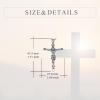 925 Sterling Silver Cross Necklace for Men & Women Crucifix Jesus/Cross Pendant with 22″+2″ Stainless Steel Chain Jewelry Gift for Christmas, Father’s Day, Mother’s Day, Birthday-Gift Box Included(C01 Crucifix Urn)