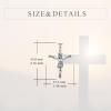 925 Sterling Silver Cross Necklace for Men & Women Crucifix Jesus/Cross Pendant with 22″+2″ Stainless Steel Chain Jewelry Gift for Christmas, Father’s Day, Mother’s Day, Birthday-Gift Box Included(B04 Crucifix)