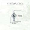 YFN Celtic Cross Urn Necklace Sterling Silver Celtic Knot Ashes Pendant Abalone Shell Cross Cremation Jewelry Gifts for Women Men(Celtic Knot)