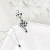 YFN Celtic Cross Urn Necklace Sterling Silver Celtic Knot Ashes Pendant Abalone Shell Cross Cremation Jewelry Gifts for Women Men(Celtic Knot)