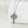 YFN Celtic Cross Urn Necklace Sterling Silver Celtic Knot Ashes Pendant Abalone Shell Cross Cremation Jewelry Gifts for Women Men(Celtic Knot)