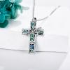 YFN Cross Necklace for Women 925 Sterling Silver Dragonfly Butterfly Hummingbird Tree of Life Abalone Shell Cross Pendant Necklace Jewelry(Dragonfly)