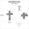 YFN Cross Necklace for Women 925 Sterling Silver Dragonfly Butterfly Hummingbird Tree of Life Abalone Shell Cross Pendant Necklace Jewelry(Dragonfly)