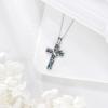YFN Cross Necklace for Women 925 Sterling Silver Dragonfly Butterfly Hummingbird Tree of Life Abalone Shell Cross Pendant Necklace Jewelry(Hummingbird)