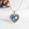 YFN Locket Necklace 925 Sterling Silver Heart Locket Necklace that Holds Pictures for Women Jewelry Gifts(Retro)