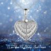 YFN Locket Necklace 925 Sterling Silver Heart Locket Necklace that Holds Pictures for Women Jewelry Gifts(heart angel wings)