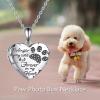 YFN Locket Necklace 925 Sterling Silver Heart Locket Necklace that Holds Pictures for Women Jewelry Gifts(heart pet locket)