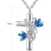YFN Pet Cremation Necklace 925 Sterling Silver Cross Infinite love Urn Necklace Pendant Pet Jewelry Gift for Dog Cat Lovers(style-2)