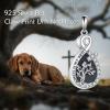 YFN Pet Cremation Necklace 925 Sterling Silver Cross Infinite love Urn Necklace Pendant Pet Jewelry Gift for Dog Cat Lovers(style-9)