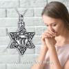 YFN Star of David Necklace Sterling Sliver Abalone Shell Tree of Life Necklace Jewish Jewelry Gifts for Women Men(chai urn)