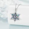 YFN Star of David Necklace Sterling Sliver Abalone Shell Tree of Life Necklace Jewish Jewelry Gifts for Women Men(evil eye)