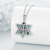 YFN Star of David Necklace Sterling Sliver Abalone Shell Tree of Life Necklace Jewish Jewelry Gifts for Women Men(jerusalem cross)
