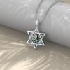 YFN Star of David Necklace Sterling Sliver Abalone Shell Tree of Life Necklace Jewish Jewelry Gifts for Women Men(lion of judah)