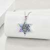 YFN Star of David Necklace Sterling Sliver Abalone Shell Tree of Life Necklace Jewish Jewelry Gifts for Women Men(star of david-tree)