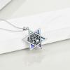 YFN Star of David Necklace Sterling Sliver Abalone Shell Tree of Life Necklace Jewish Jewelry Gifts for Women Men(star of david-tree)